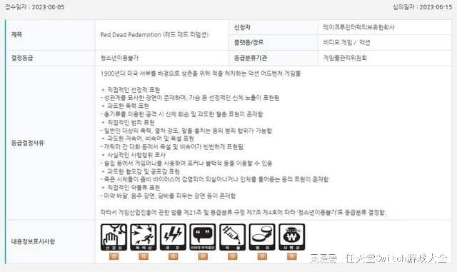 荒野大镖客救赎：韩国评级及复刻版发行的可能性分析