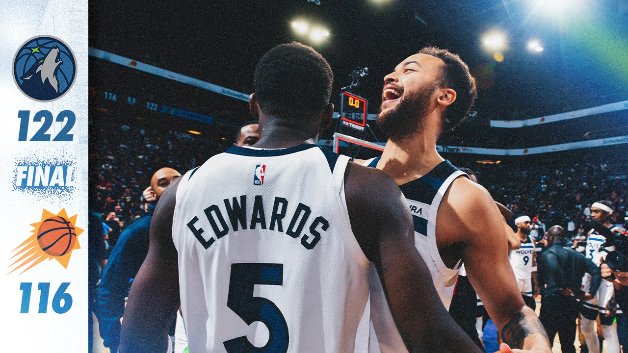 NBA季后赛：爱德华兹领衔的森林狼队横扫太阳队晋级第二轮