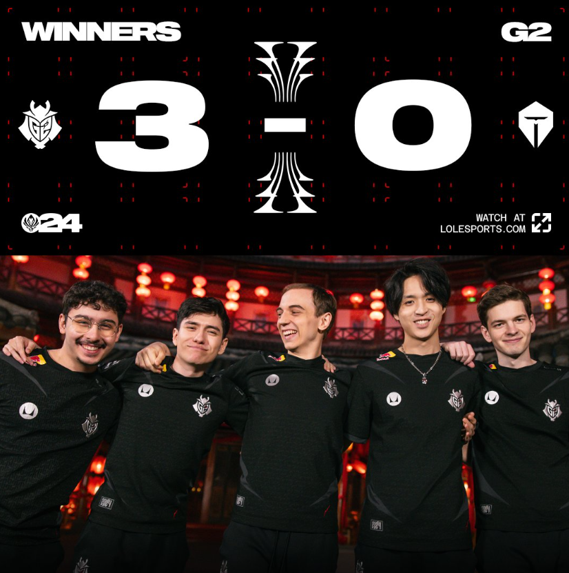 MSI：G2三连胜，G2 3-0淘汰TES