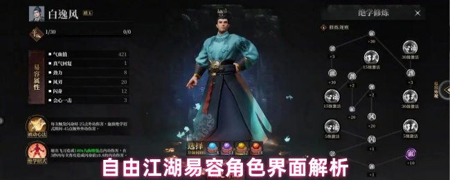 自由江湖易容角色界面全方位解读