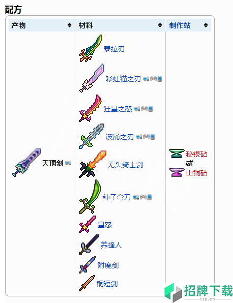 泰拉瑞亚天顶剑1